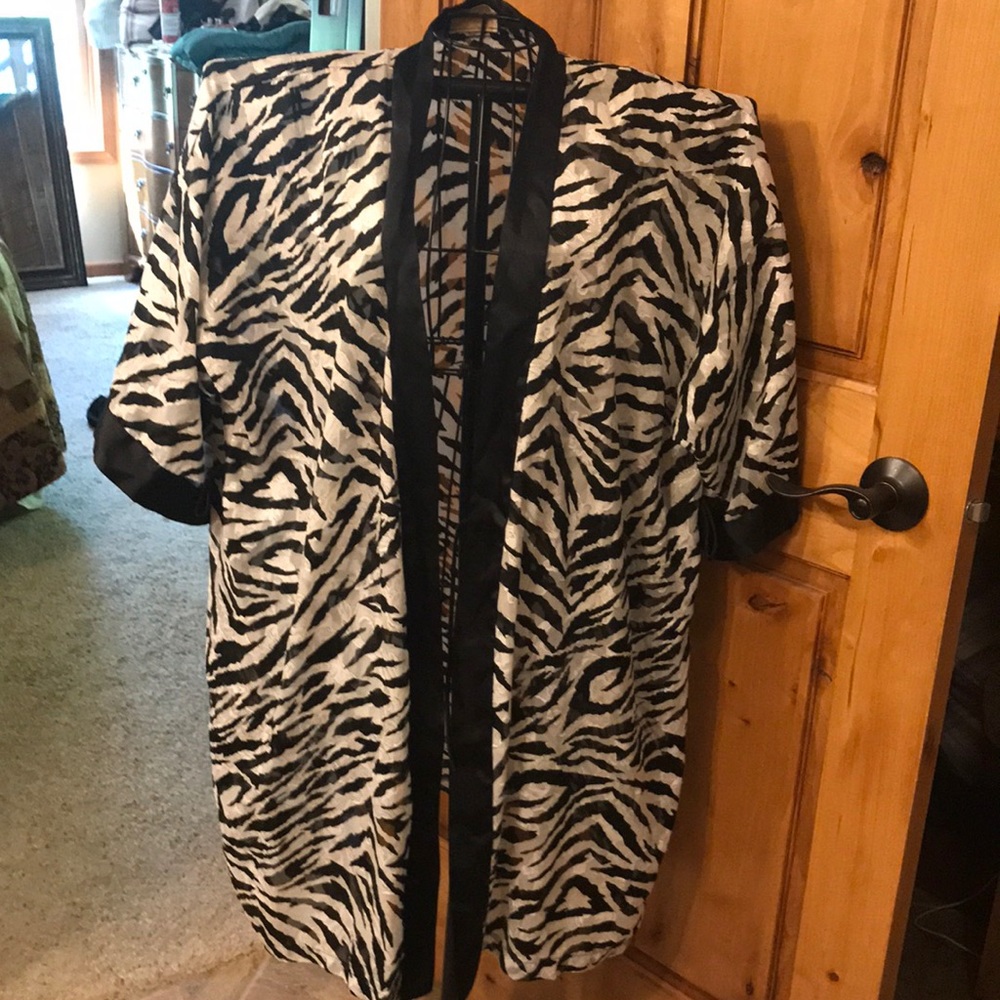 Animal print satin cover up